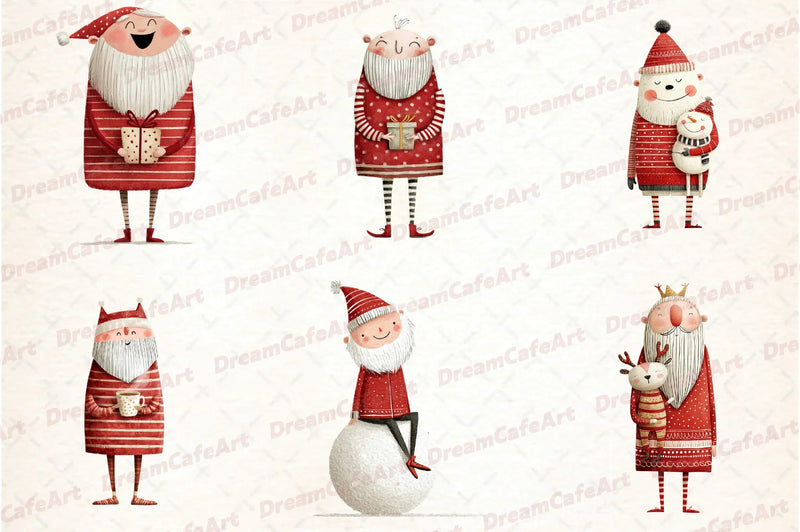 Funny Christmas Santa Clipart Bundle - CraftNest - Digital Crafting and Art