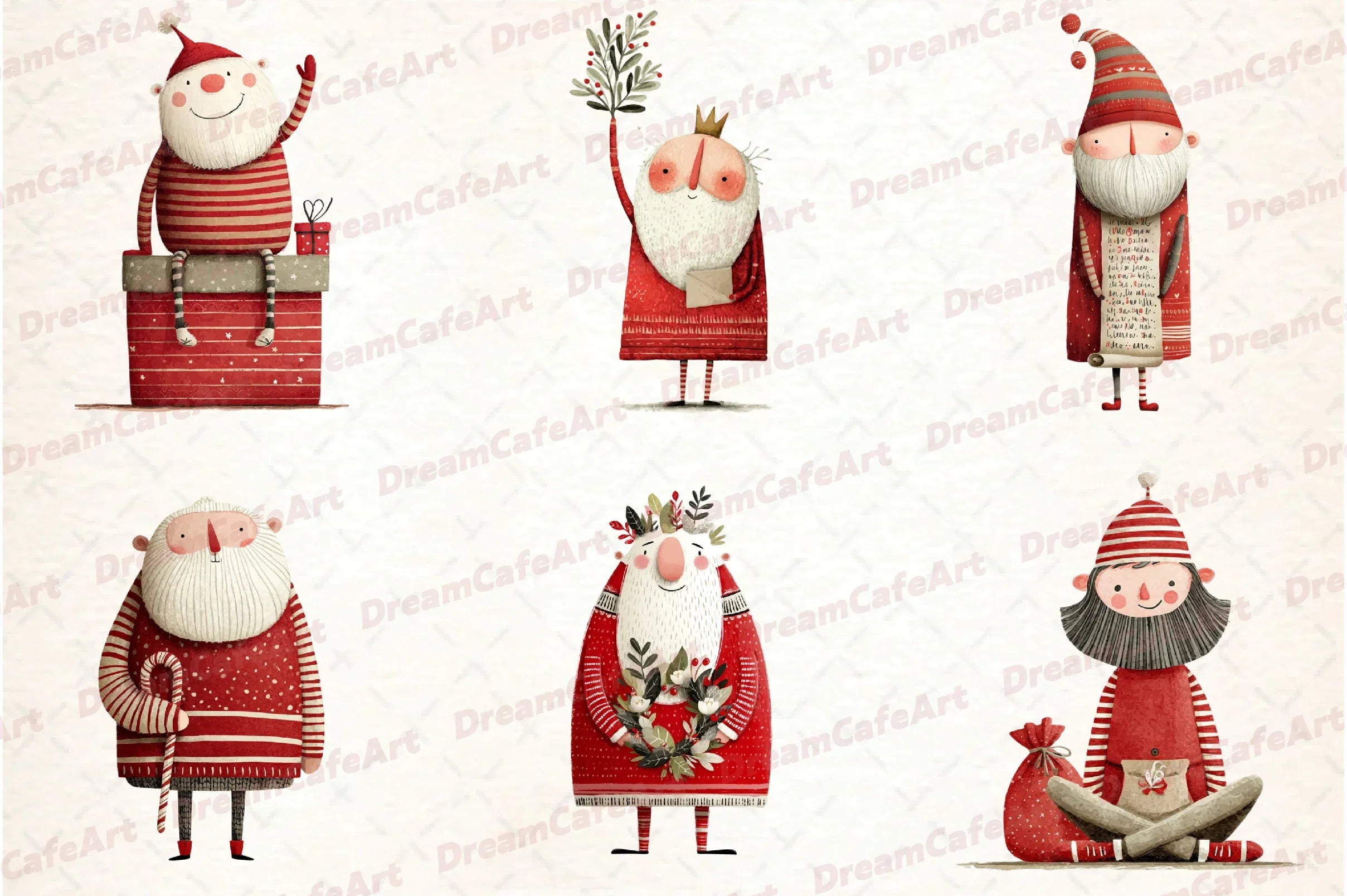 Funny Christmas Santa Clipart Bundle - CraftNest - Digital Crafting and Art
