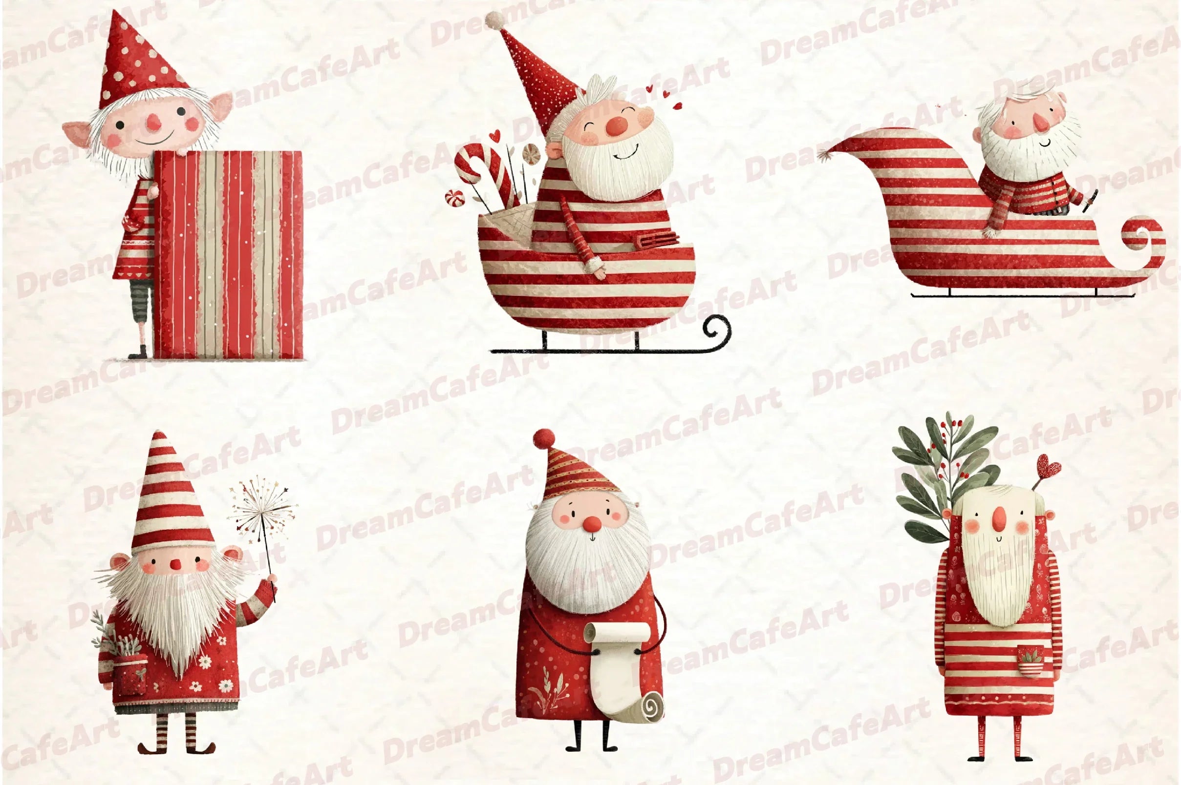 Funny Christmas Santa Clipart Bundle - CraftNest - Digital Crafting and Art
