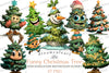 Funny Christmas Tree Clipart Bundle