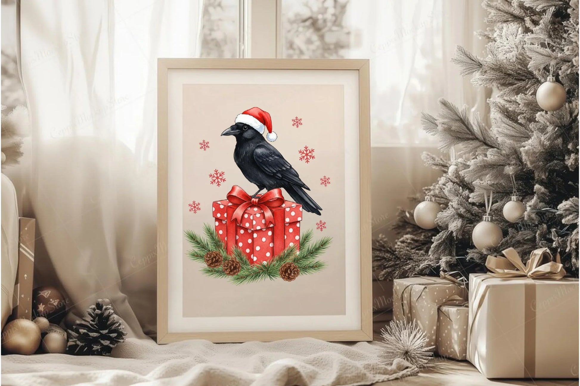 Funny Raven Christmas Clipart Bundle - CraftNest - Digital Crafting and Art