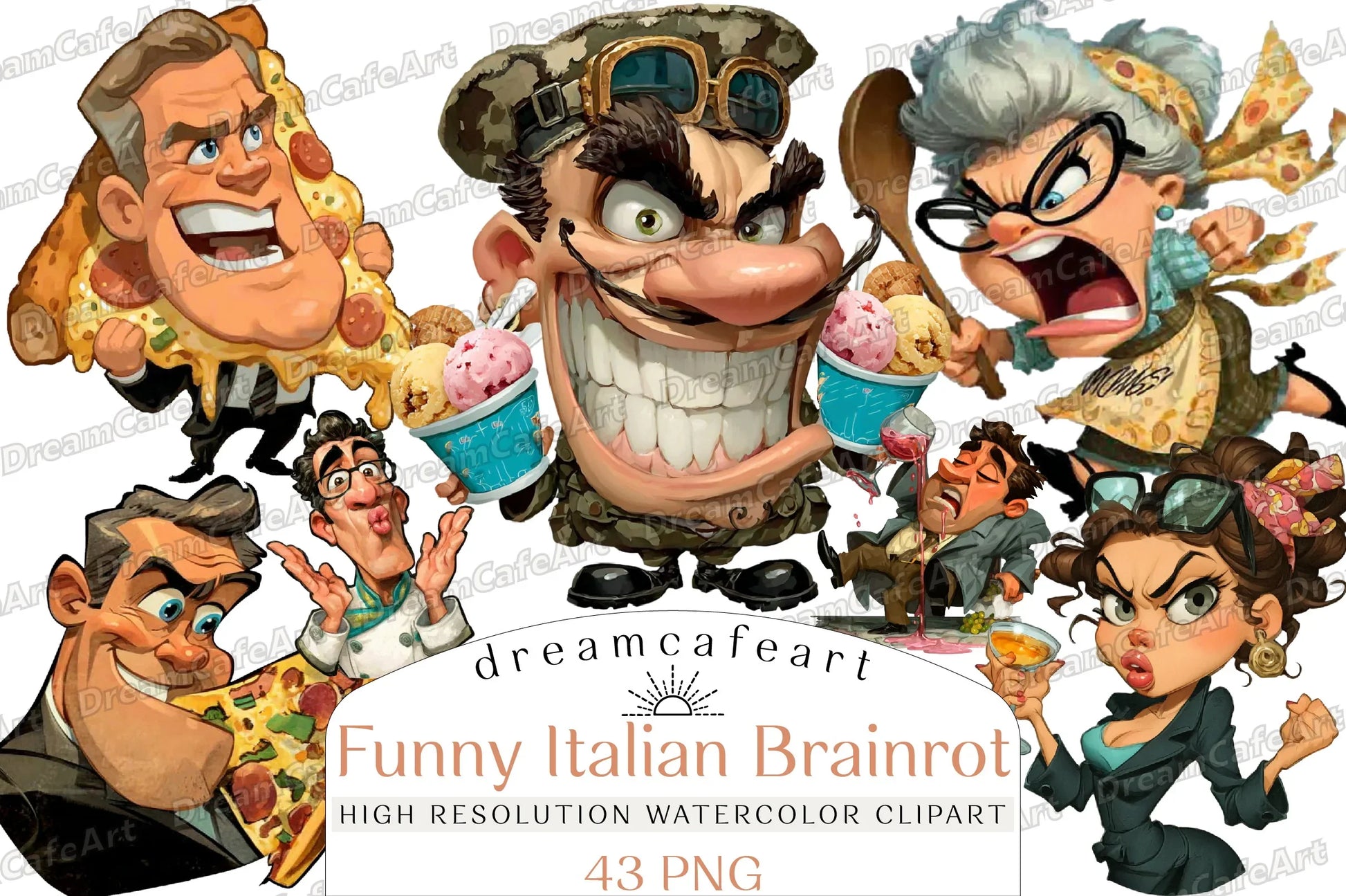 Funny Italian Brainrot Clipart Bundle - CraftNest - Digital Crafting and Art