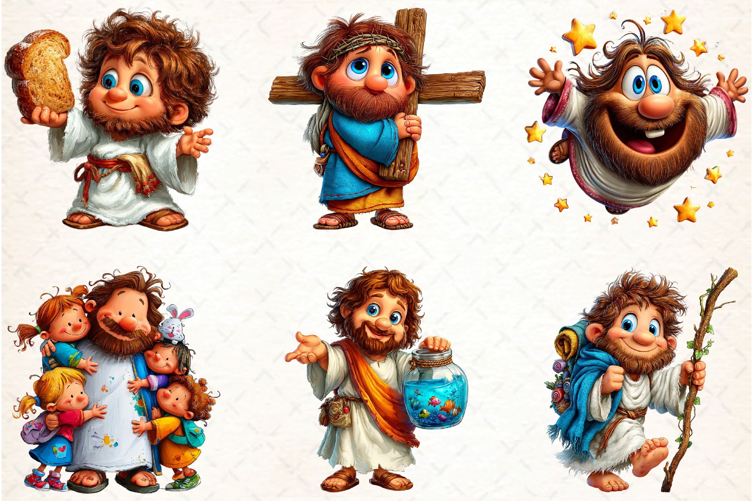 Kawaii Jesus Clipart Bundle - Funny & Cute Designs