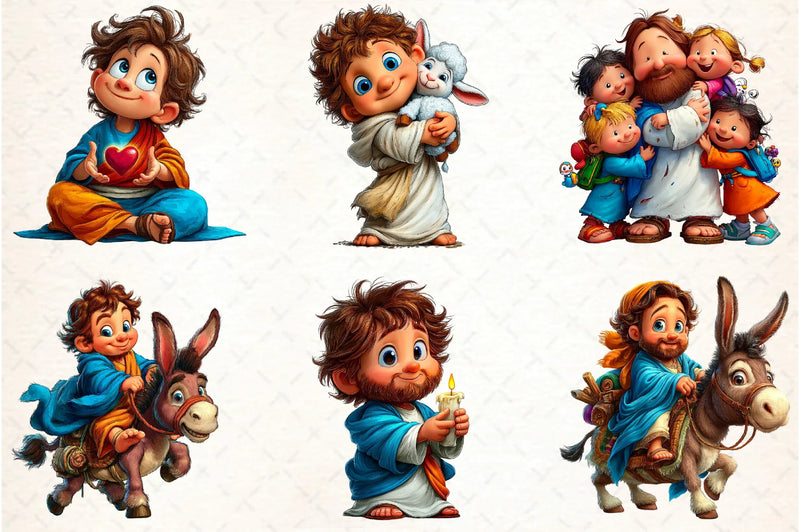 Kawaii Jesus Clipart Bundle - Funny & Cute Designs - CraftNest - Digital Crafting and Art