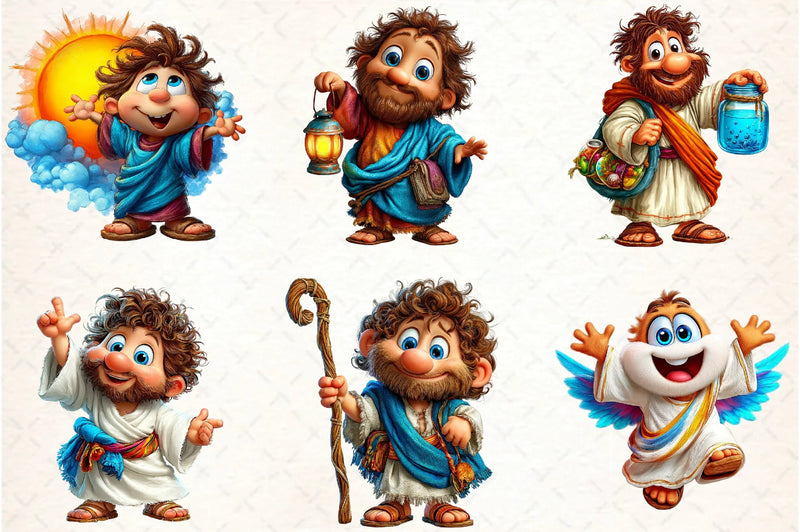 Kawaii Jesus Clipart Bundle - Funny & Cute Designs - CraftNest - Digital Crafting and Art