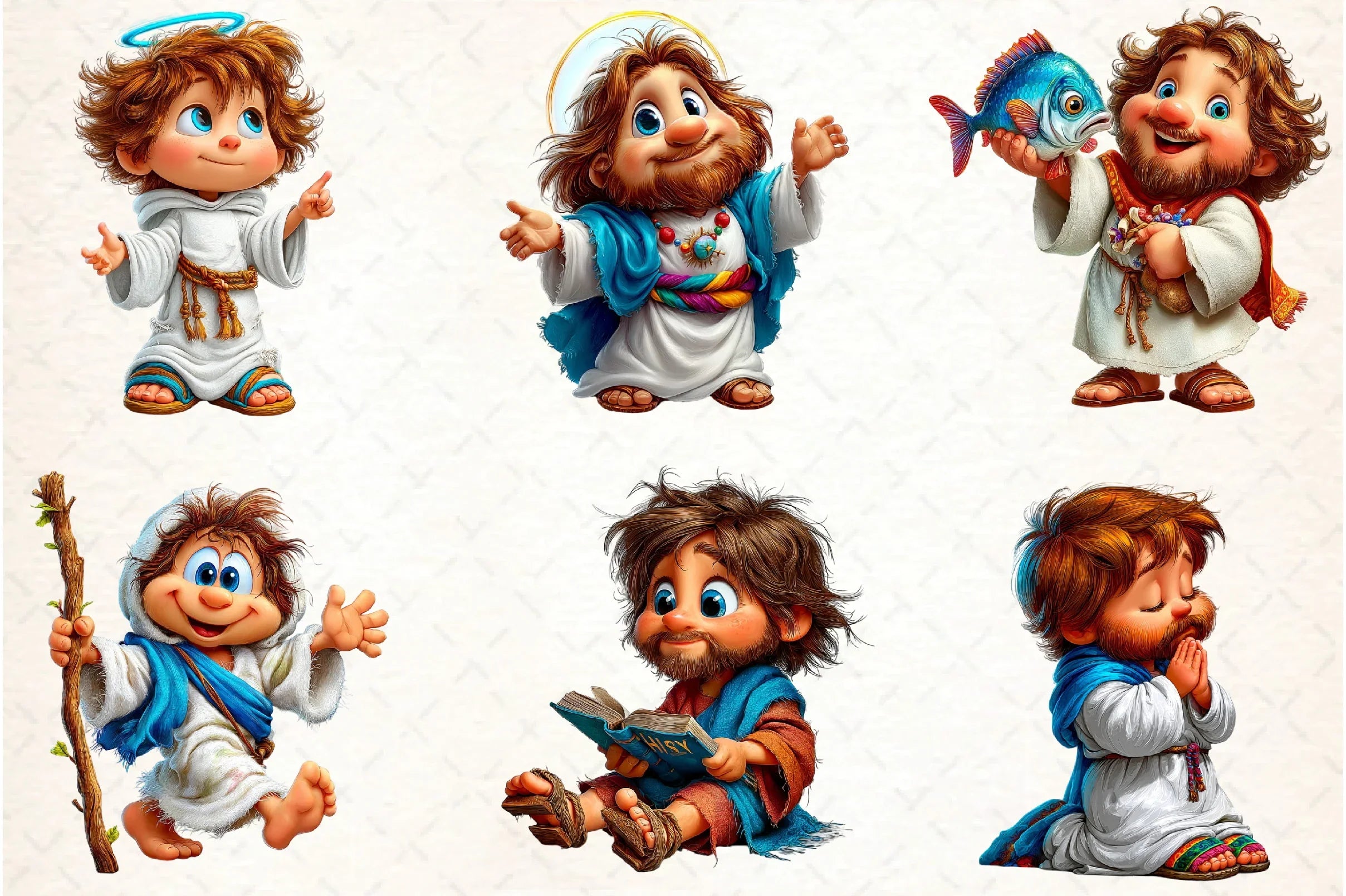 Kawaii Jesus Clipart Bundle - Funny & Cute Designs - CraftNest - Digital Crafting and Art