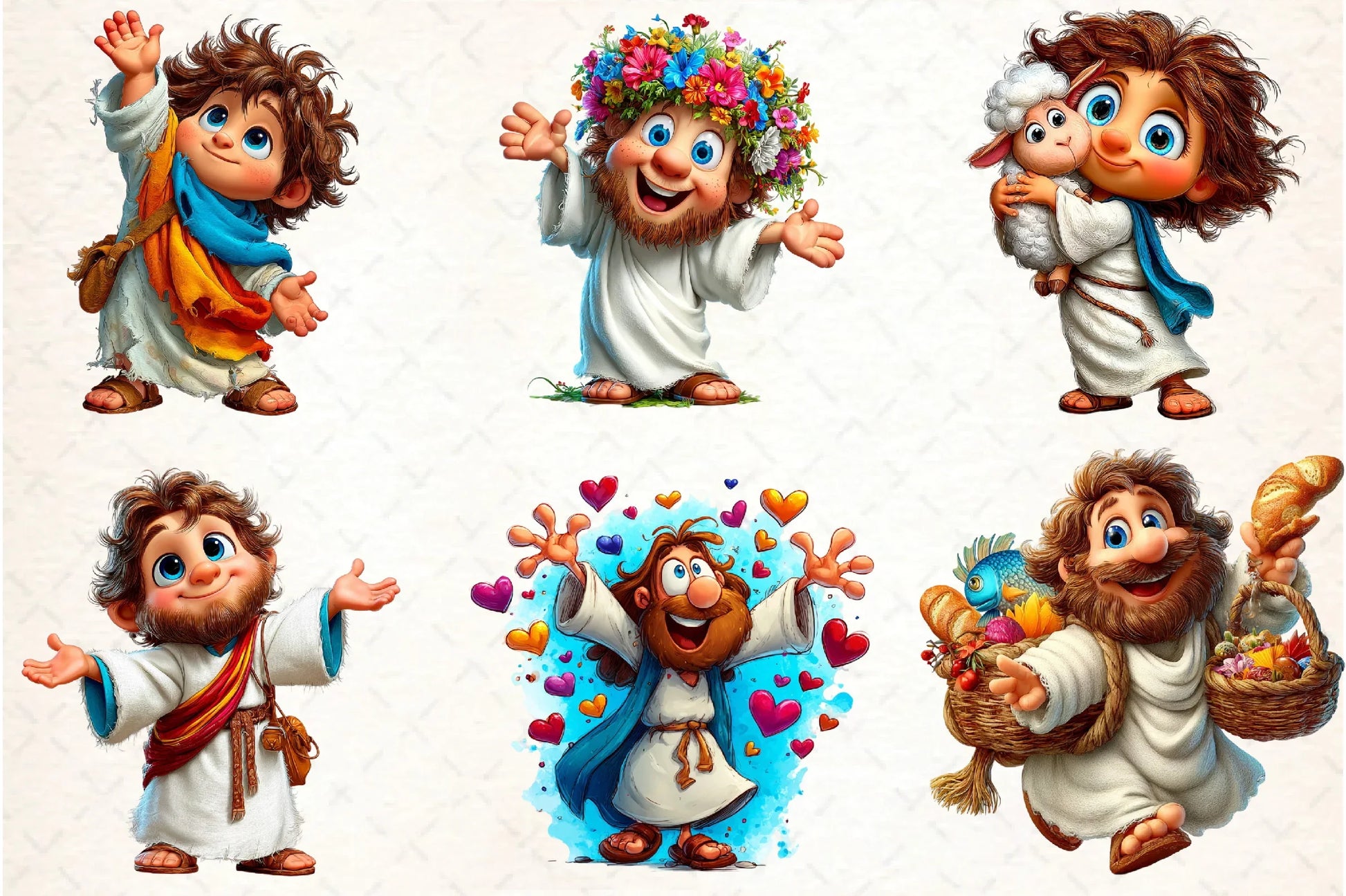 Kawaii Jesus Clipart Bundle - Funny & Cute Designs - CraftNest - Digital Crafting and Art