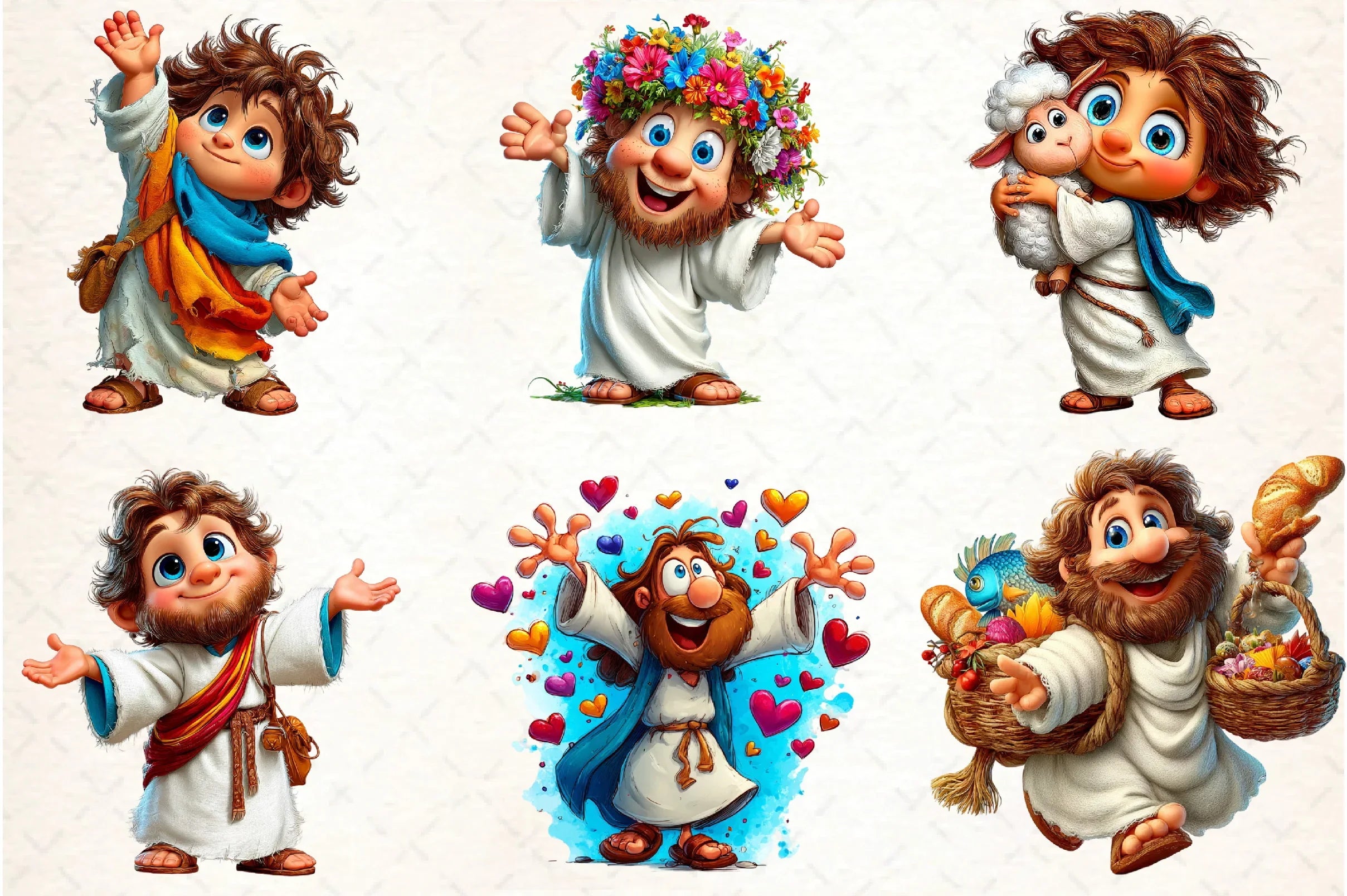Kawaii Jesus Clipart Bundle - Funny & Cute Designs - CraftNest - Digital Crafting and Art