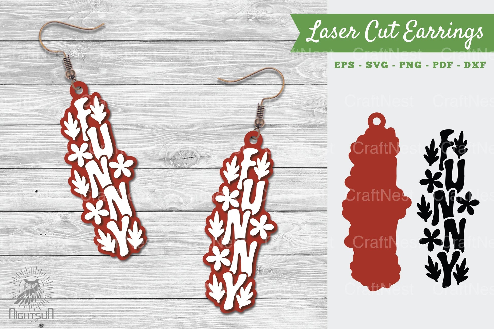 Funny Laser Cut Earrings SVG Bundle - CraftNest - Digital Crafting and Art