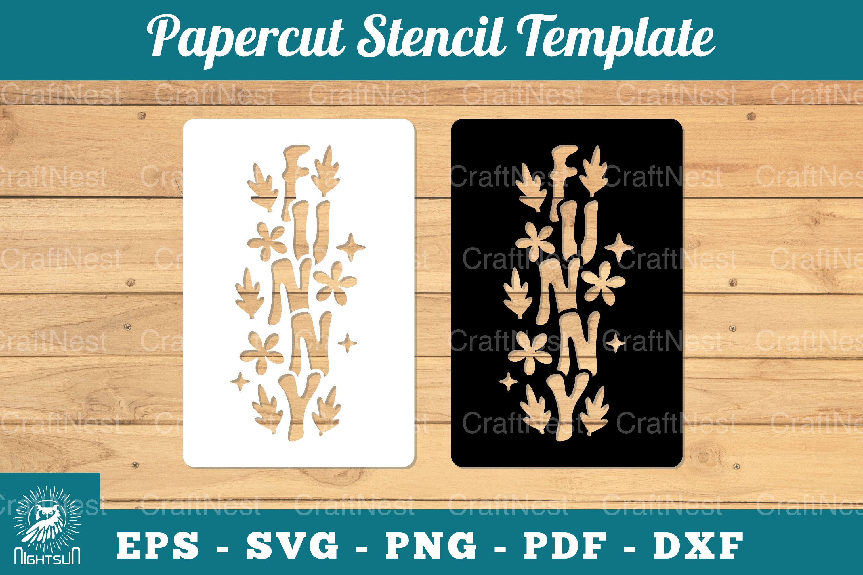 Funny Papercut Stencil Clipart Bundle