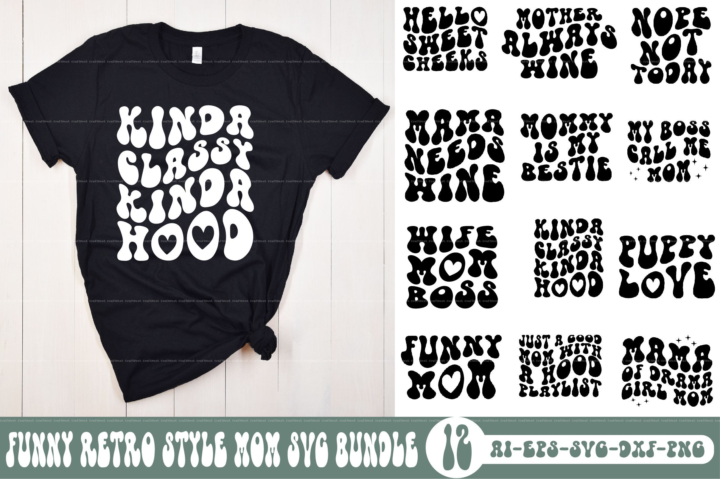 Funny Retro Mom SVG Bundle