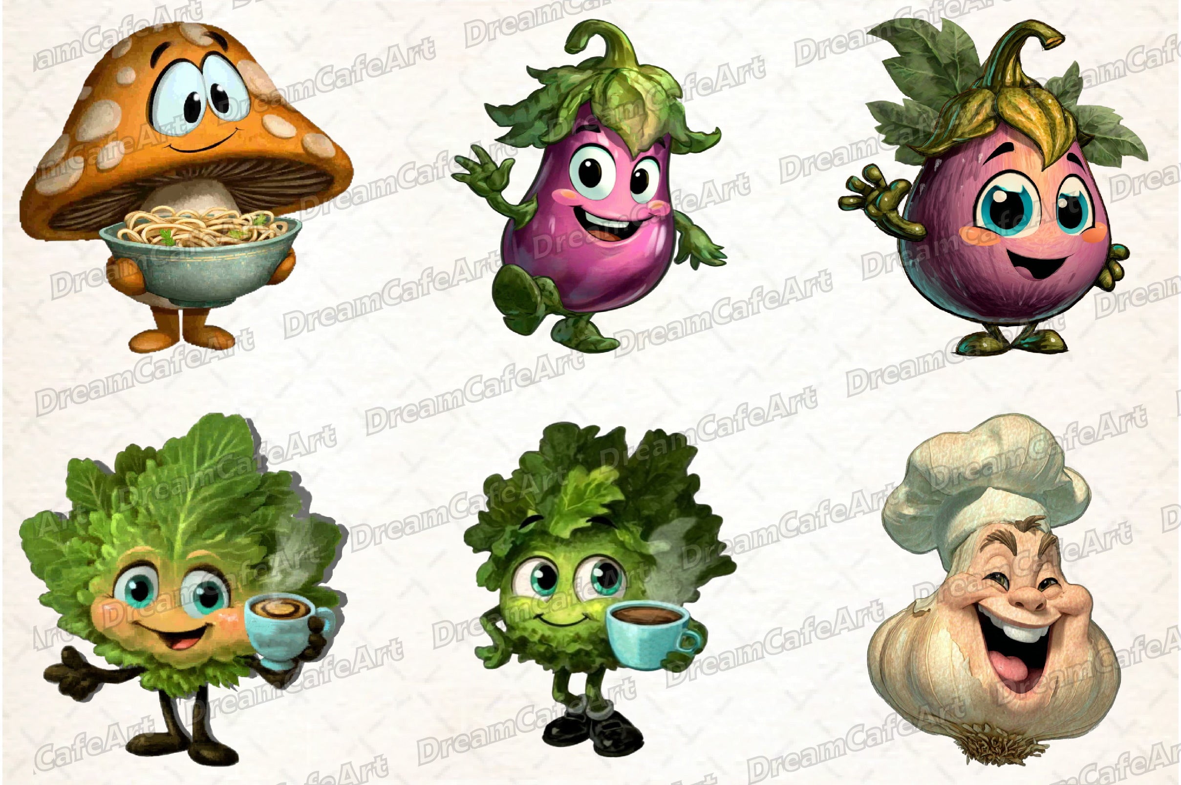 Funny Vegetable Italian Brainrot Clipart Bundle