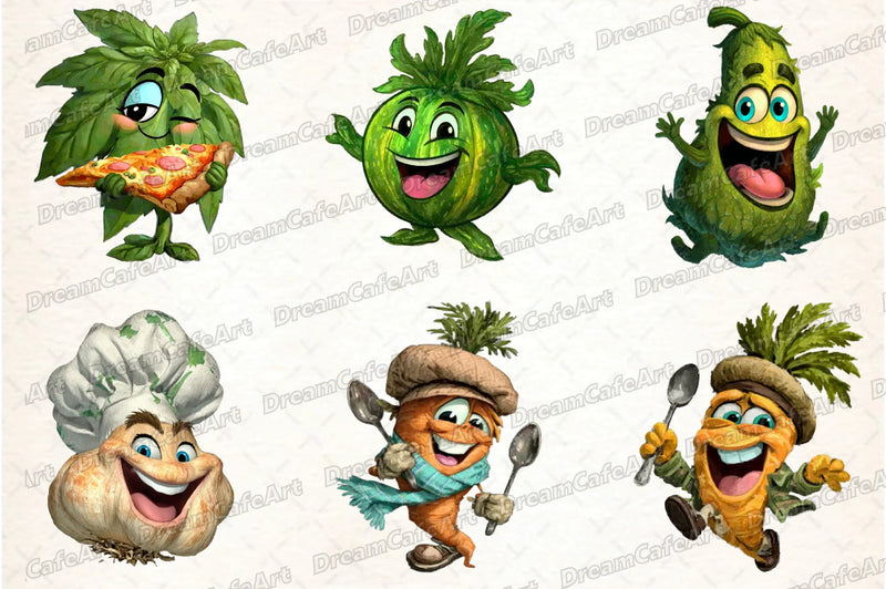 Funny Vegetable Italian Brainrot Clipart Bundle - CraftNest - Digital Crafting and Art