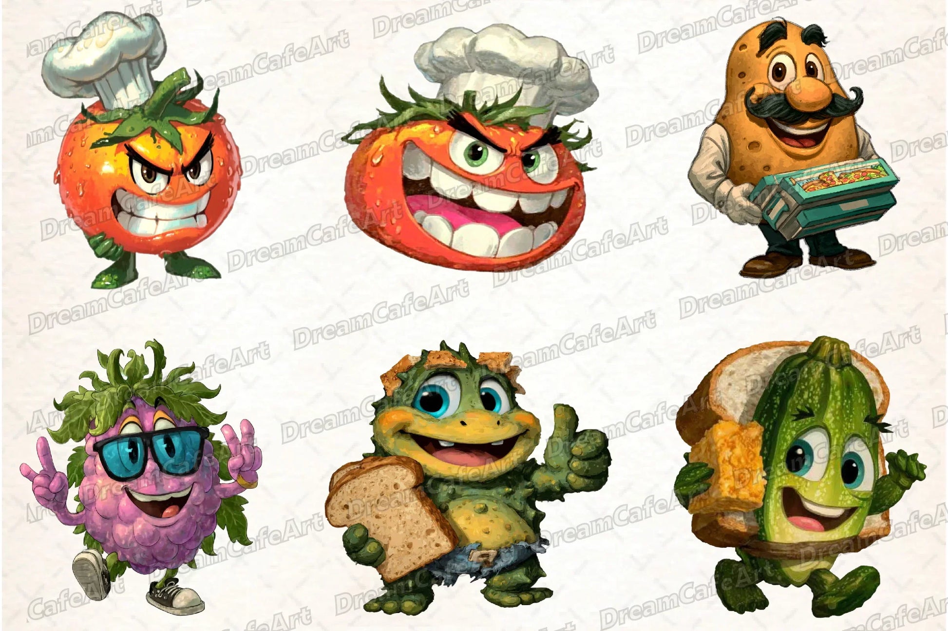 Funny Vegetable Italian Brainrot Clipart Bundle - CraftNest - Digital Crafting and Art