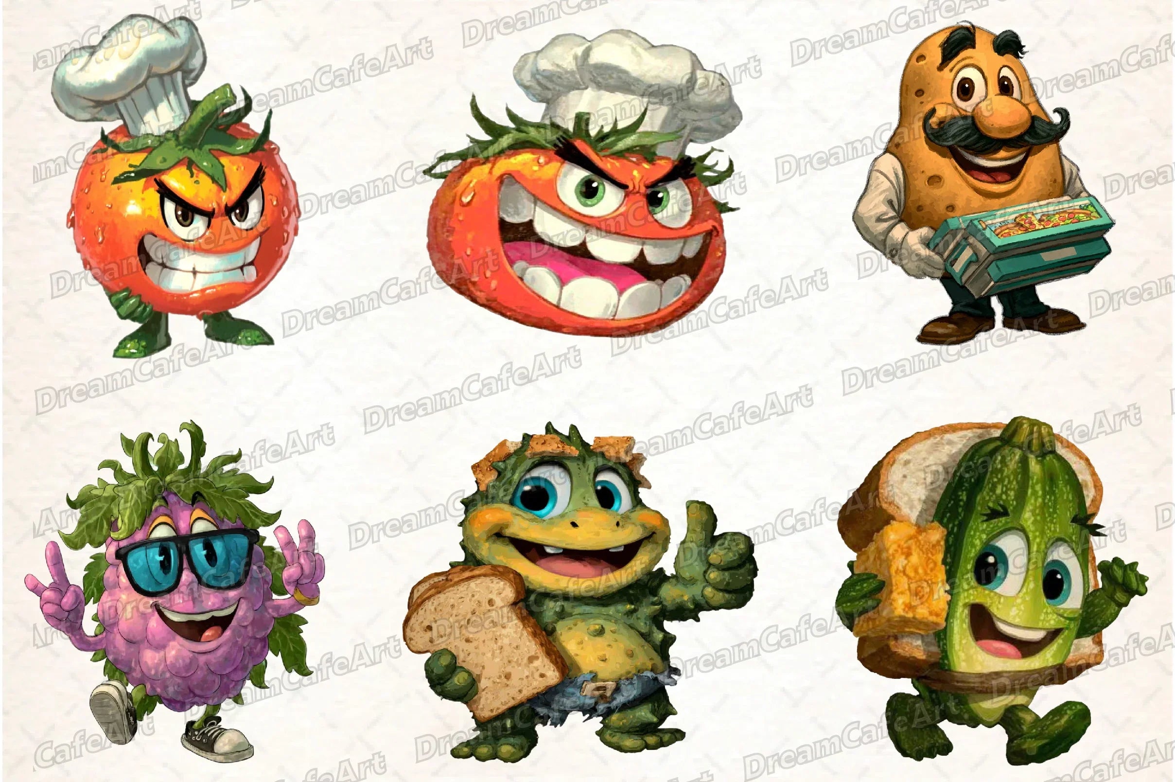 Funny Vegetable Italian Brainrot Clipart Bundle - CraftNest - Digital Crafting and Art
