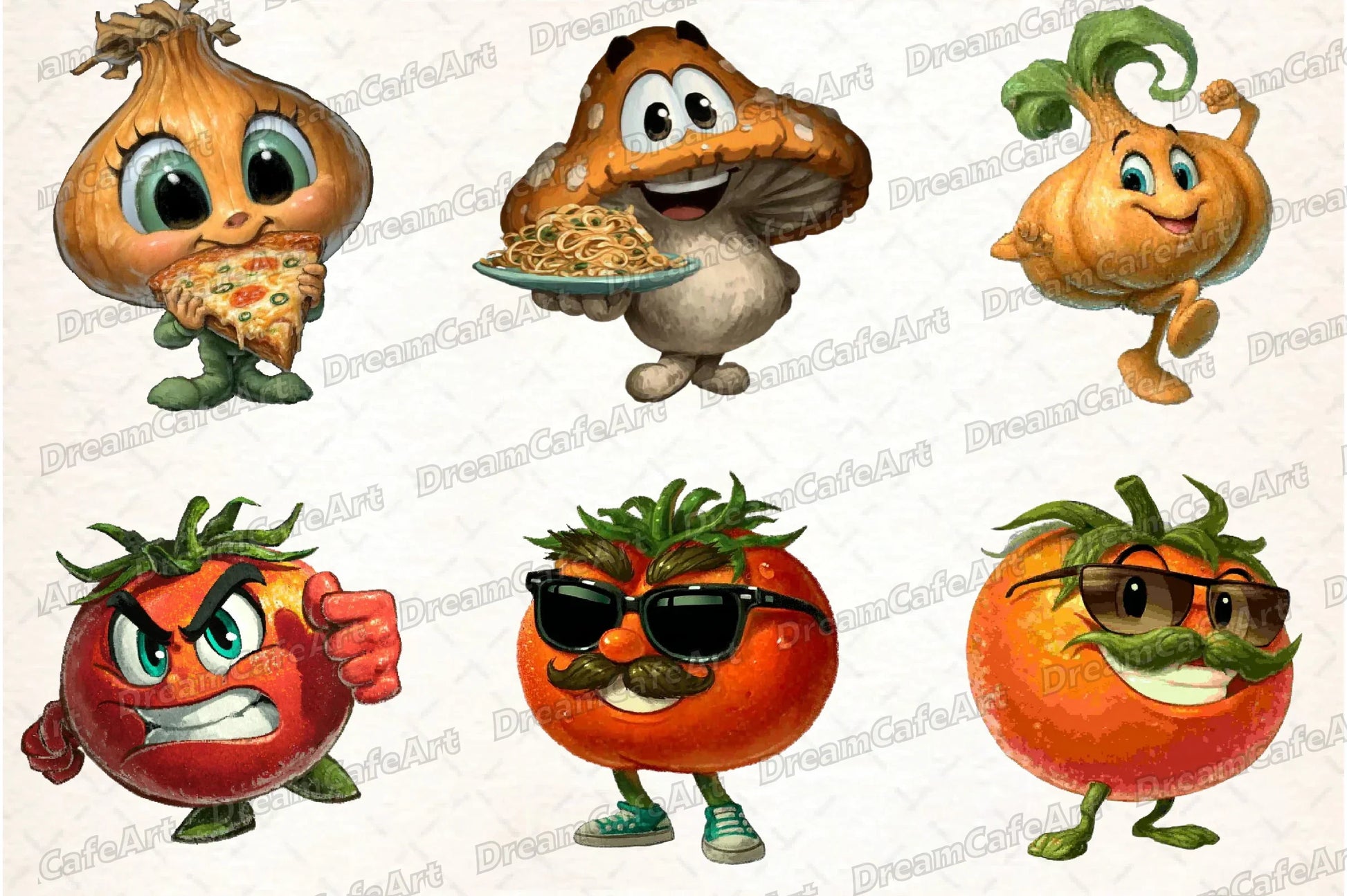 Funny Vegetable Italian Brainrot Clipart Bundle - CraftNest - Digital Crafting and Art