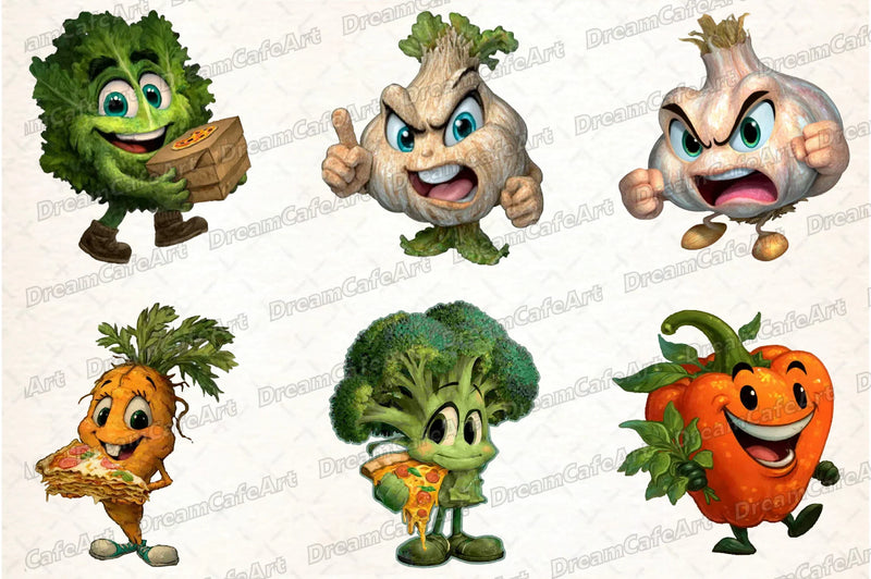 Funny Vegetable Italian Brainrot Clipart Bundle - CraftNest - Digital Crafting and Art