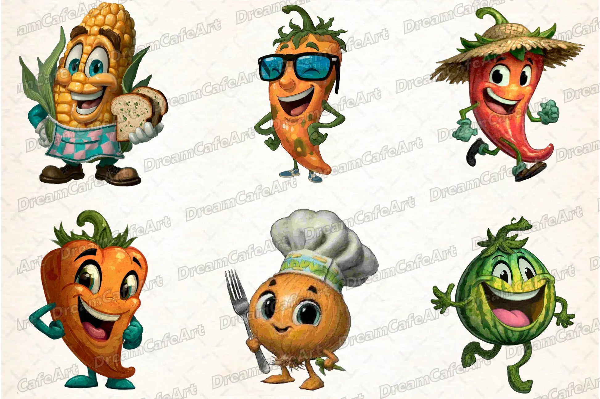 Funny Vegetable Italian Brainrot Clipart Bundle - CraftNest - Digital Crafting and Art