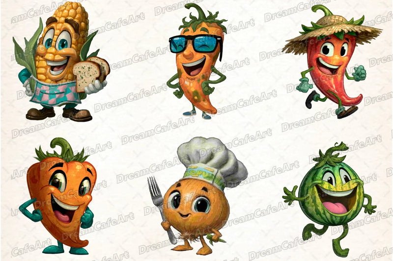 Funny Vegetable Italian Brainrot Clipart Bundle - CraftNest - Digital Crafting and Art