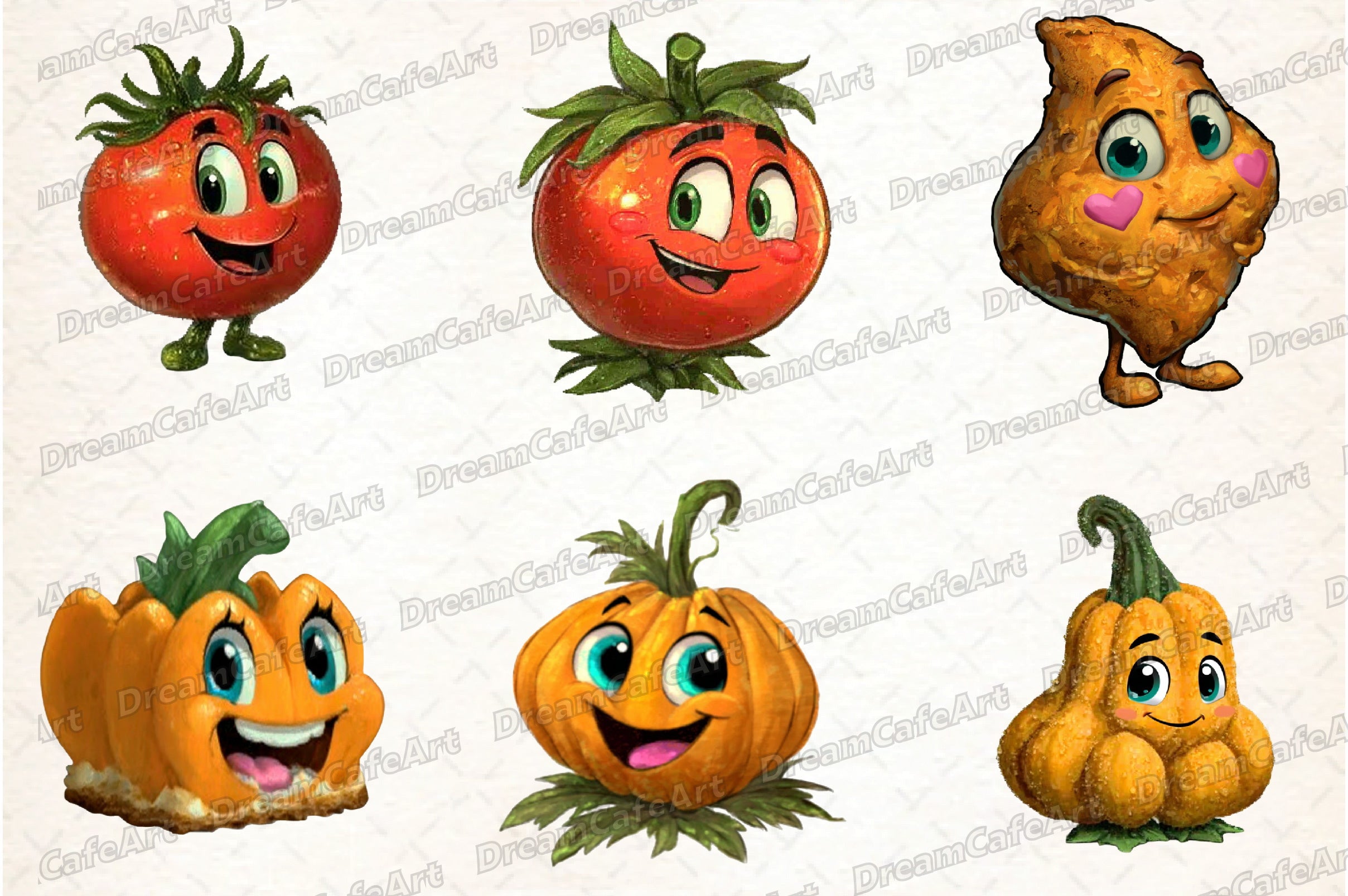 Funny Vegetables Clipart Bundle