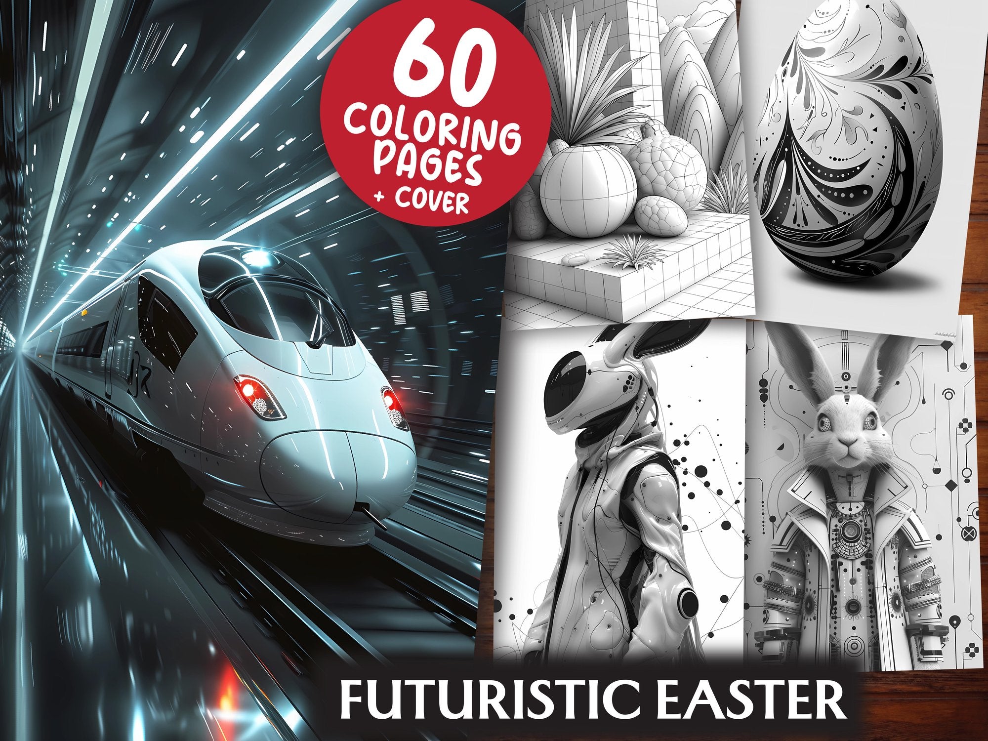 Futuristic Easter Coloring Books - CraftNest