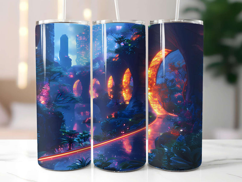 Futuristic Summer 2 Tumbler Wrap - CraftNest - Digital Crafting and Art