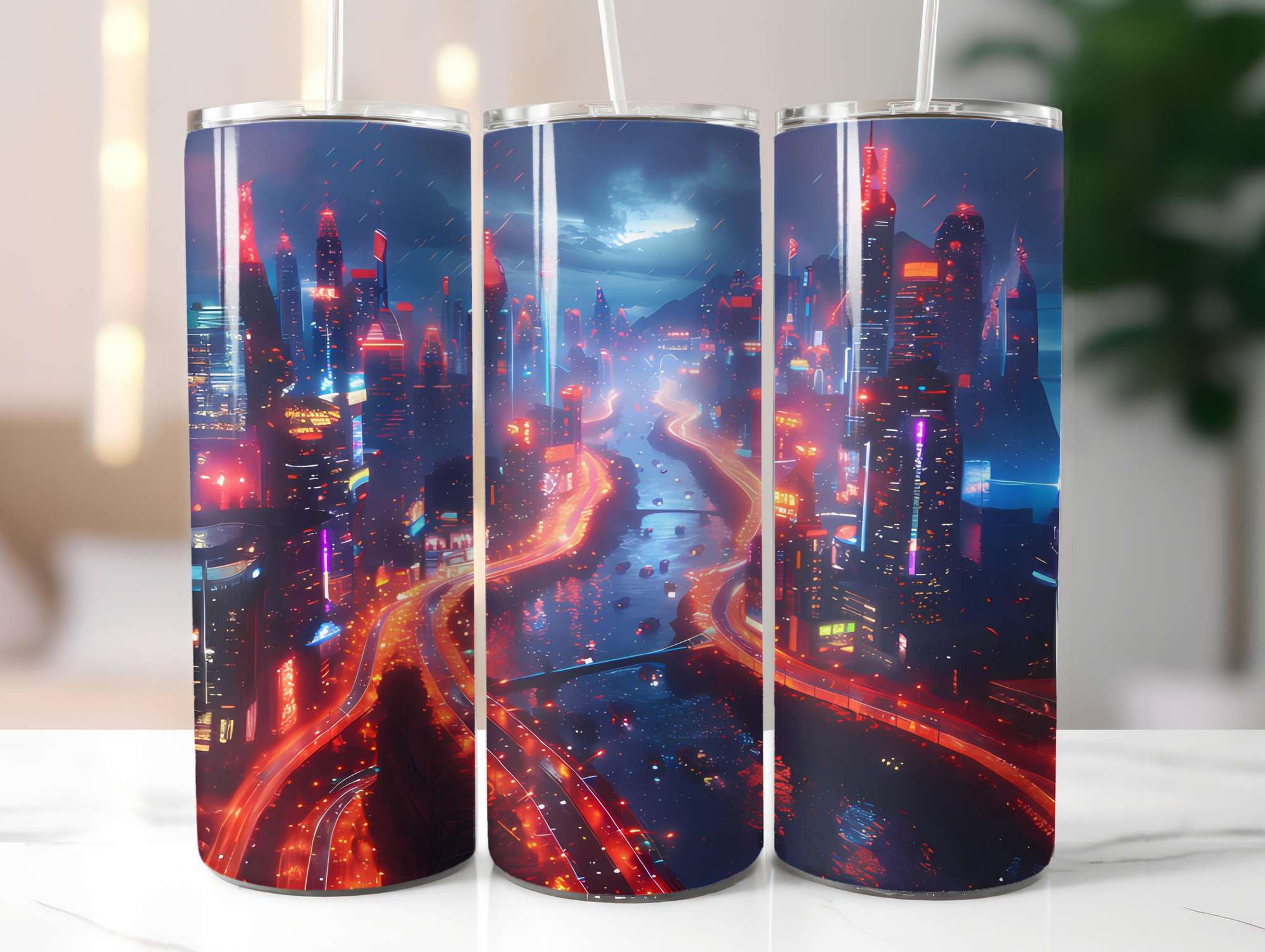 Futuristic Summer 2 Tumbler Wrap - CraftNest - Digital Crafting and Art