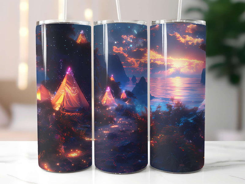 Futuristic Summer 3 Tumbler Wrap - CraftNest - Digital Crafting and Art