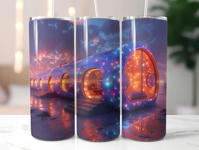 Futuristic Summer 4 Tumbler Wrap - CraftNest - Digital Crafting and Art