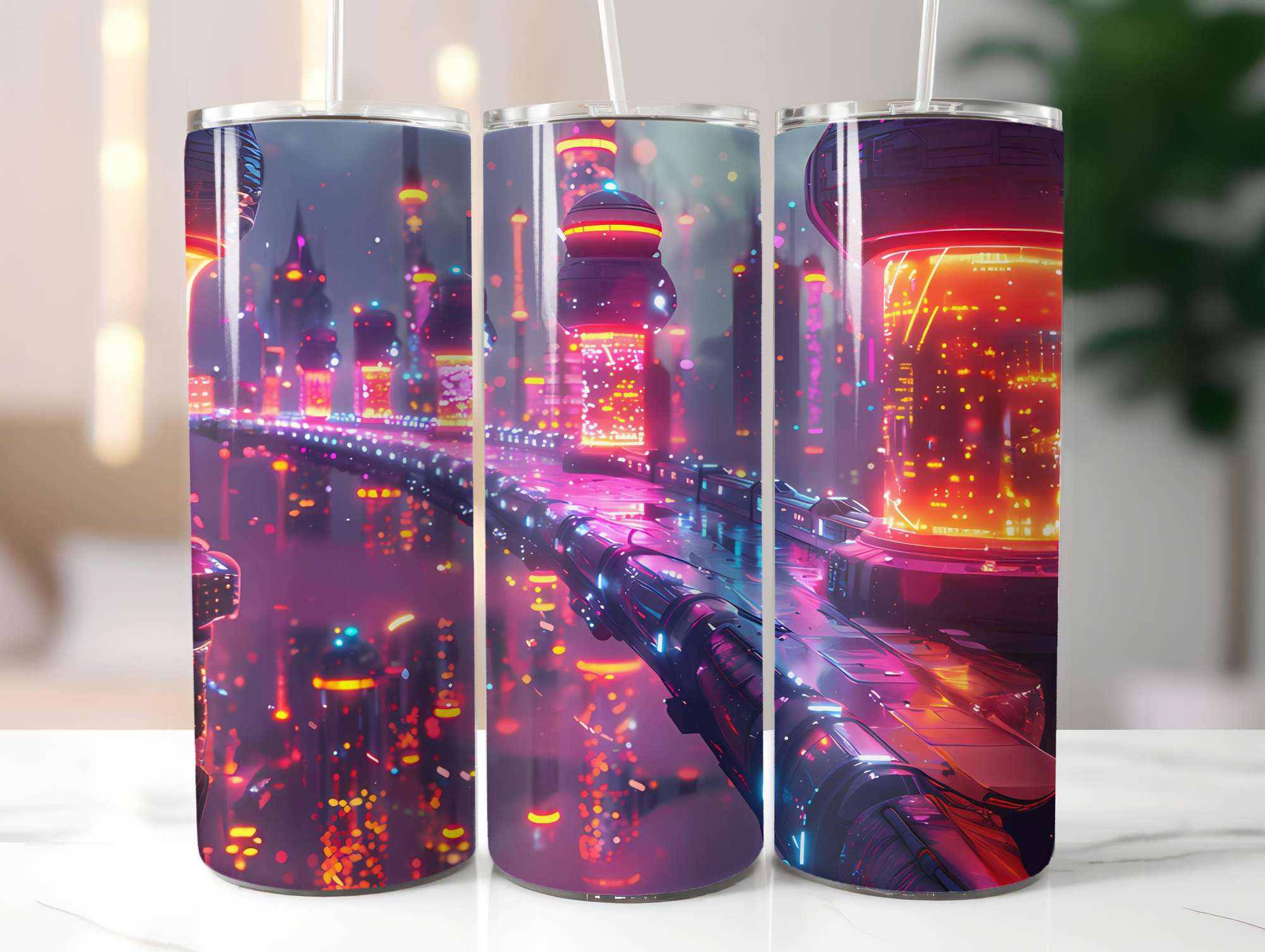 Futuristic Summer 1 Tumbler Wrap - CraftNest - Digital Crafting and Art