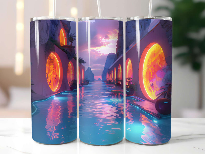 Futuristic Summer 1 Tumbler Wrap - CraftNest - Digital Crafting and Art