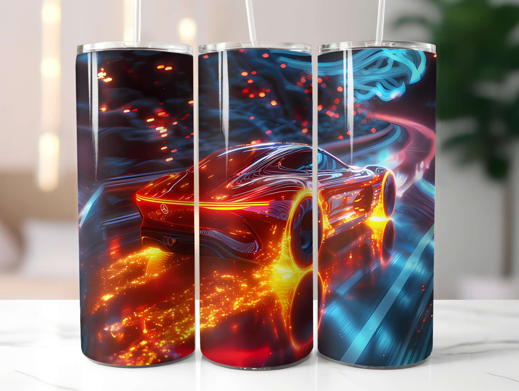 Futuristic Summer 3 Tumbler Wrap - CraftNest - Digital Crafting and Art