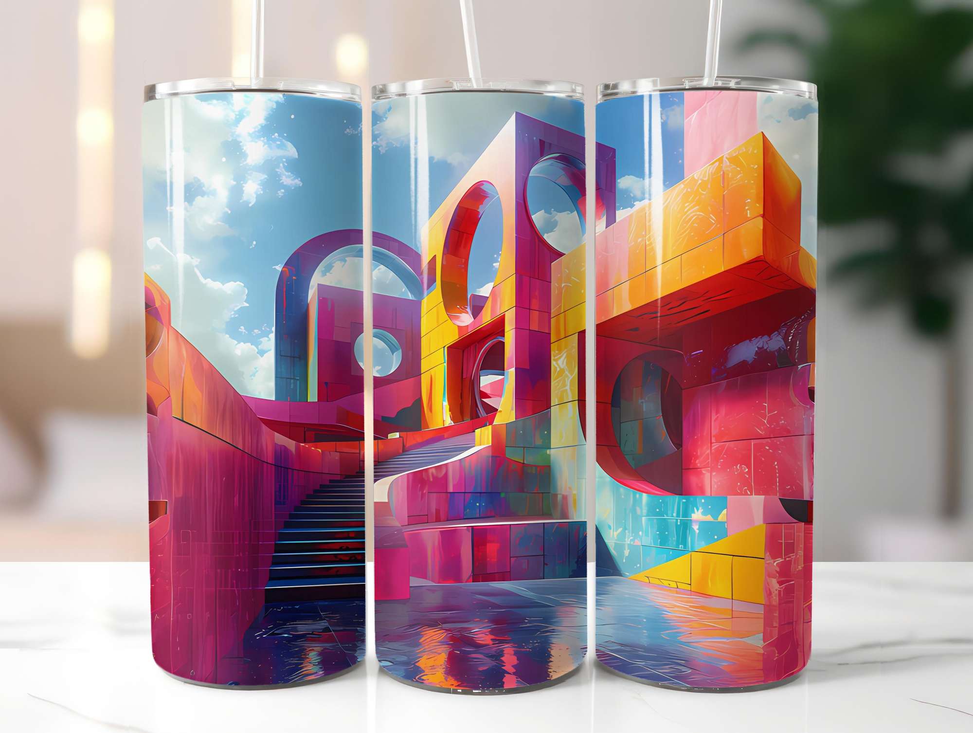 Futuristic Summer 2 Tumbler Wrap - CraftNest - Digital Crafting and Art