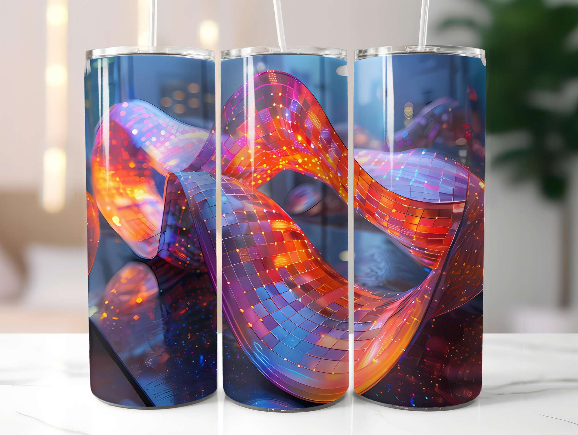 Futuristic Summer 4 Tumbler Wrap - CraftNest - Digital Crafting and Art