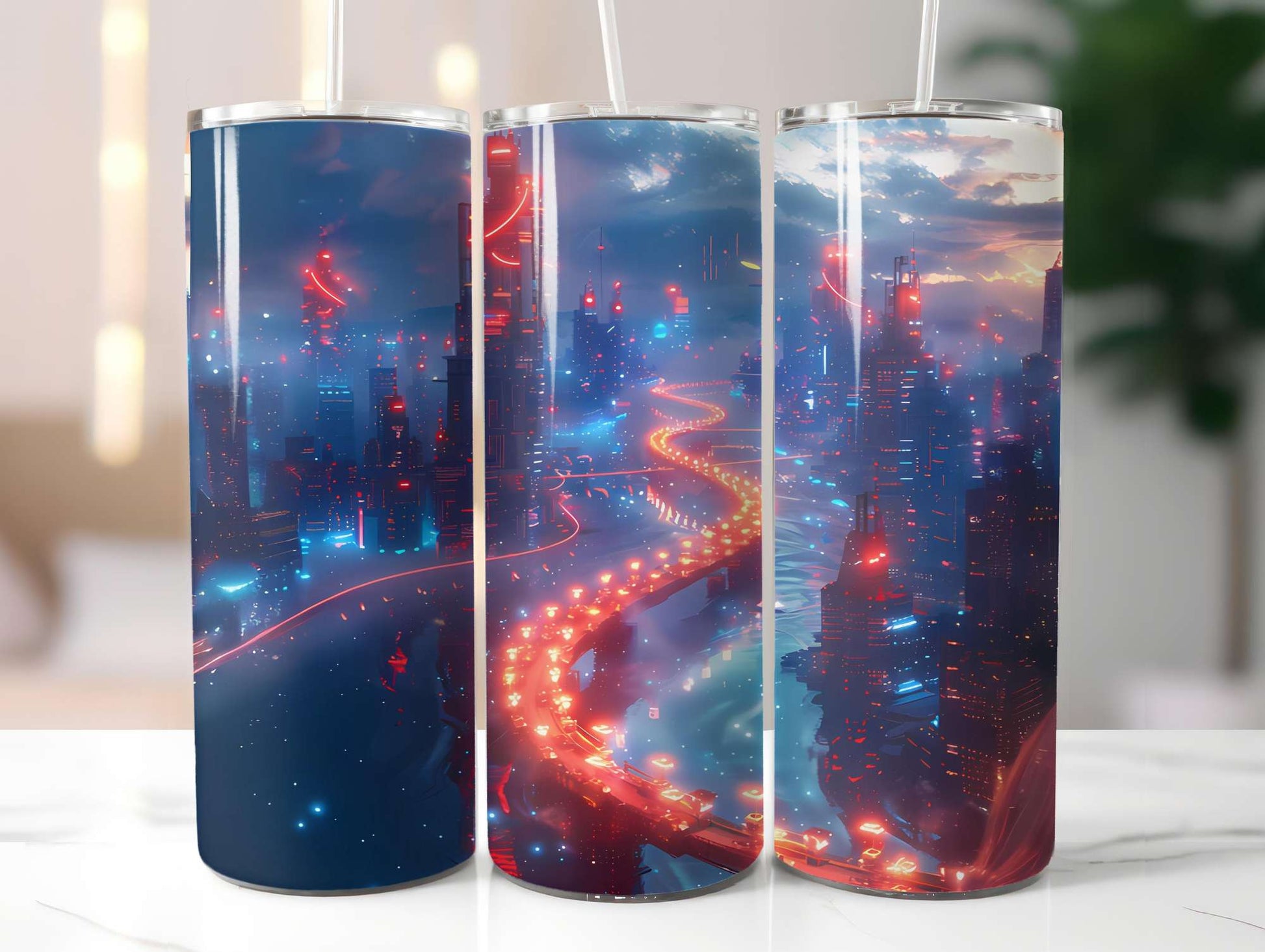 Futuristic Summer 4 Tumbler Wrap - CraftNest - Digital Crafting and Art