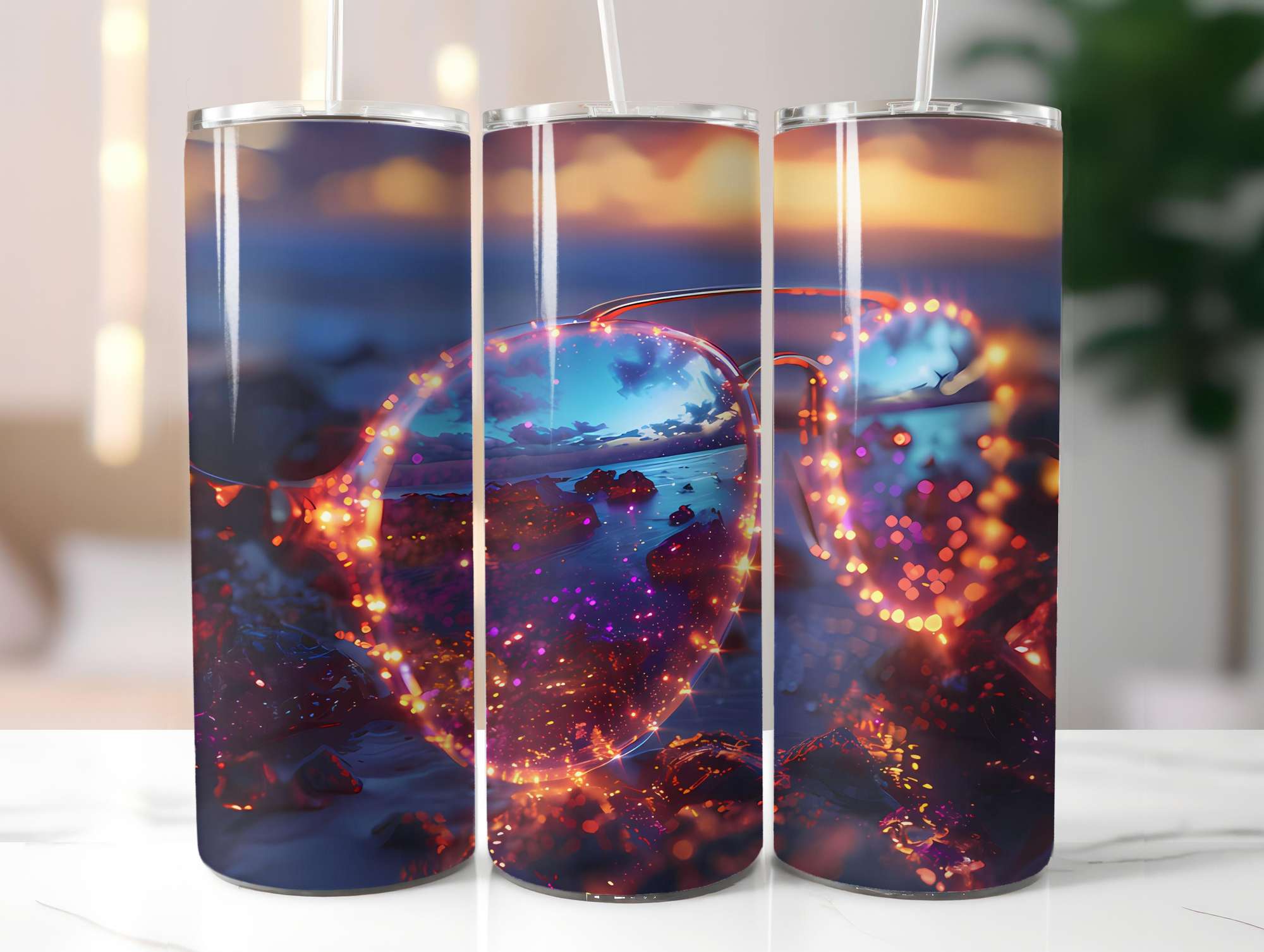 Futuristic Summer 3 Tumbler Wrap - CraftNest - Digital Crafting and Art