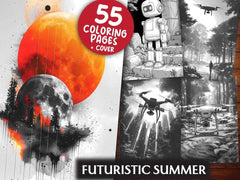 Futuristic Summer Coloring Books - CraftNest - Digital Crafting and Art