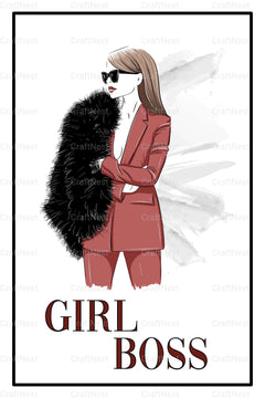 Girl Boss Aesthetic Wall Art - CraftNest - Digital Crafting and Art