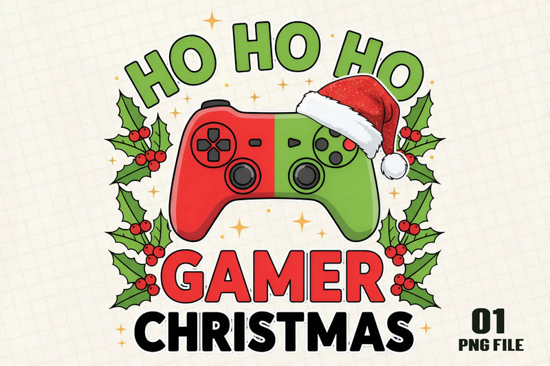 Gamer Christmas Funny Hohoho Clipart Bundle - CraftNest - Digital Crafting and Art