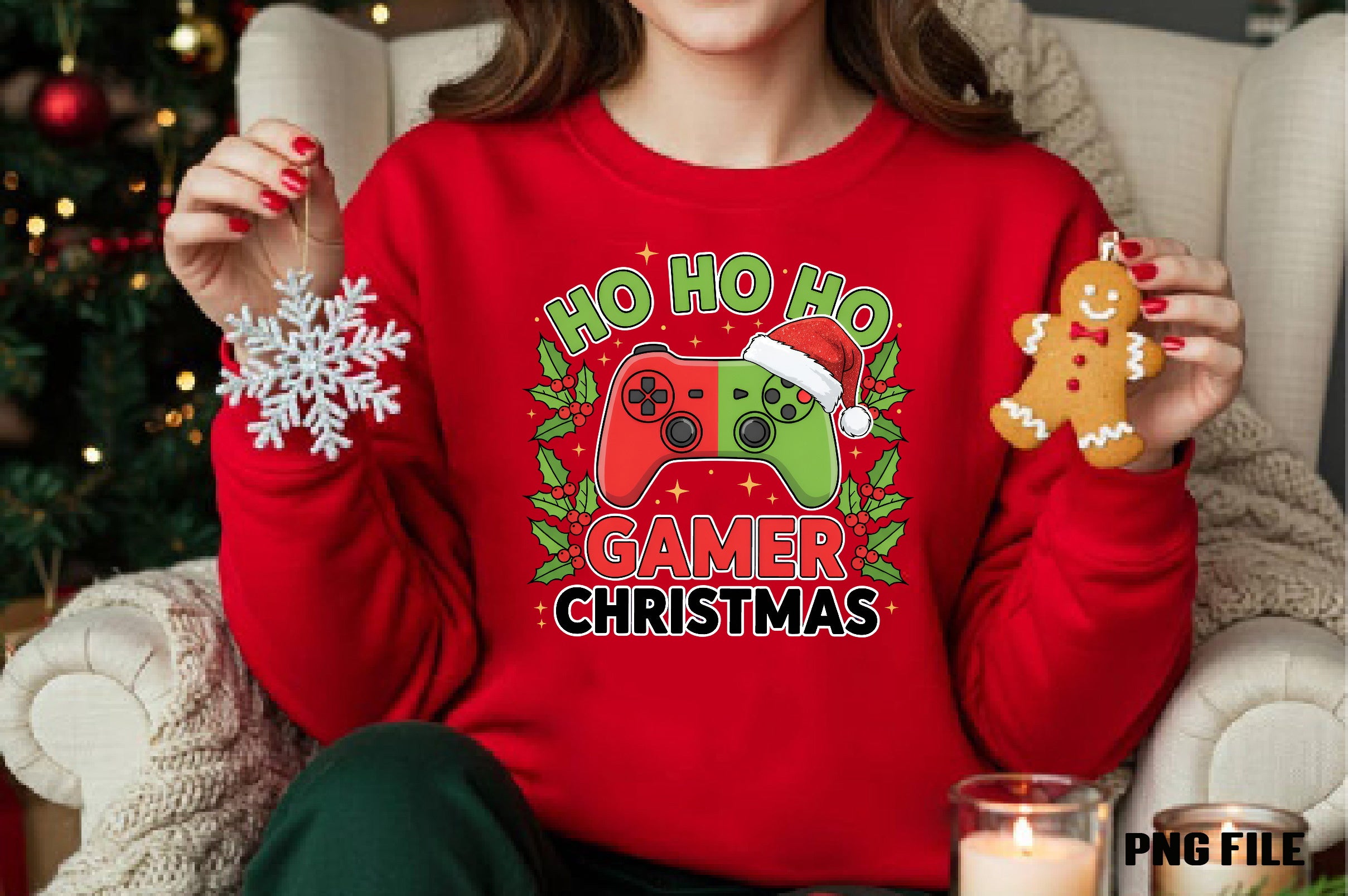 Gamer Christmas Funny Hohoho Clipart Bundle
