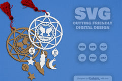 Gemini Dream Catcher Laser Cut Set Clipart - CraftNest - Digital Crafting and Art