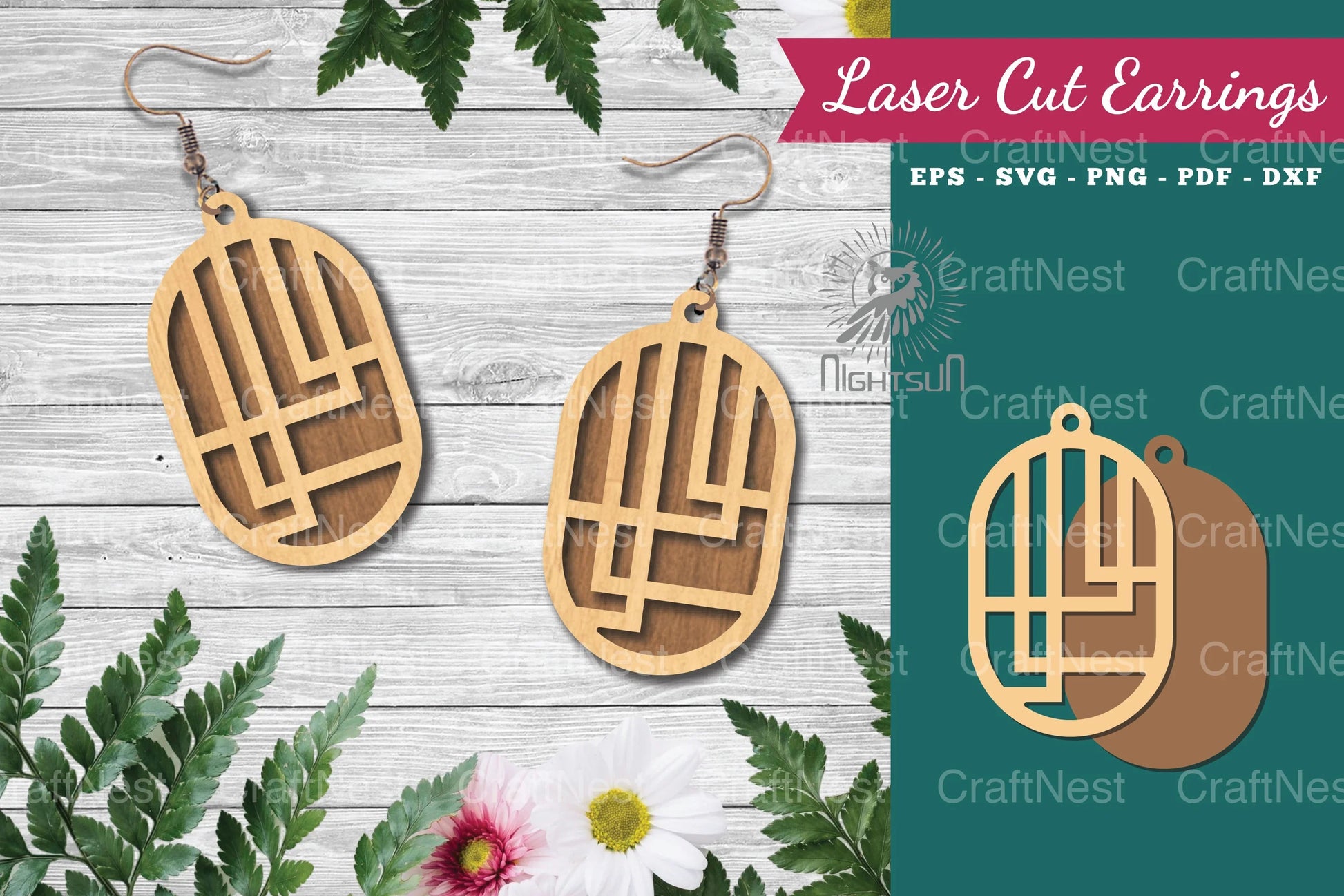 Geometric Laser Cut Earrings Clipart Bundle - CraftNest - Digital Crafting and Art