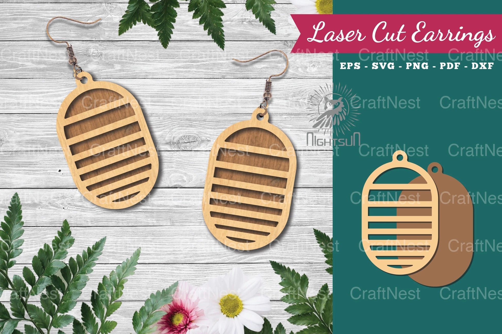 Geometric Laser Cut Earrings Design Bundle - CraftNest - Digital Crafting and Art
