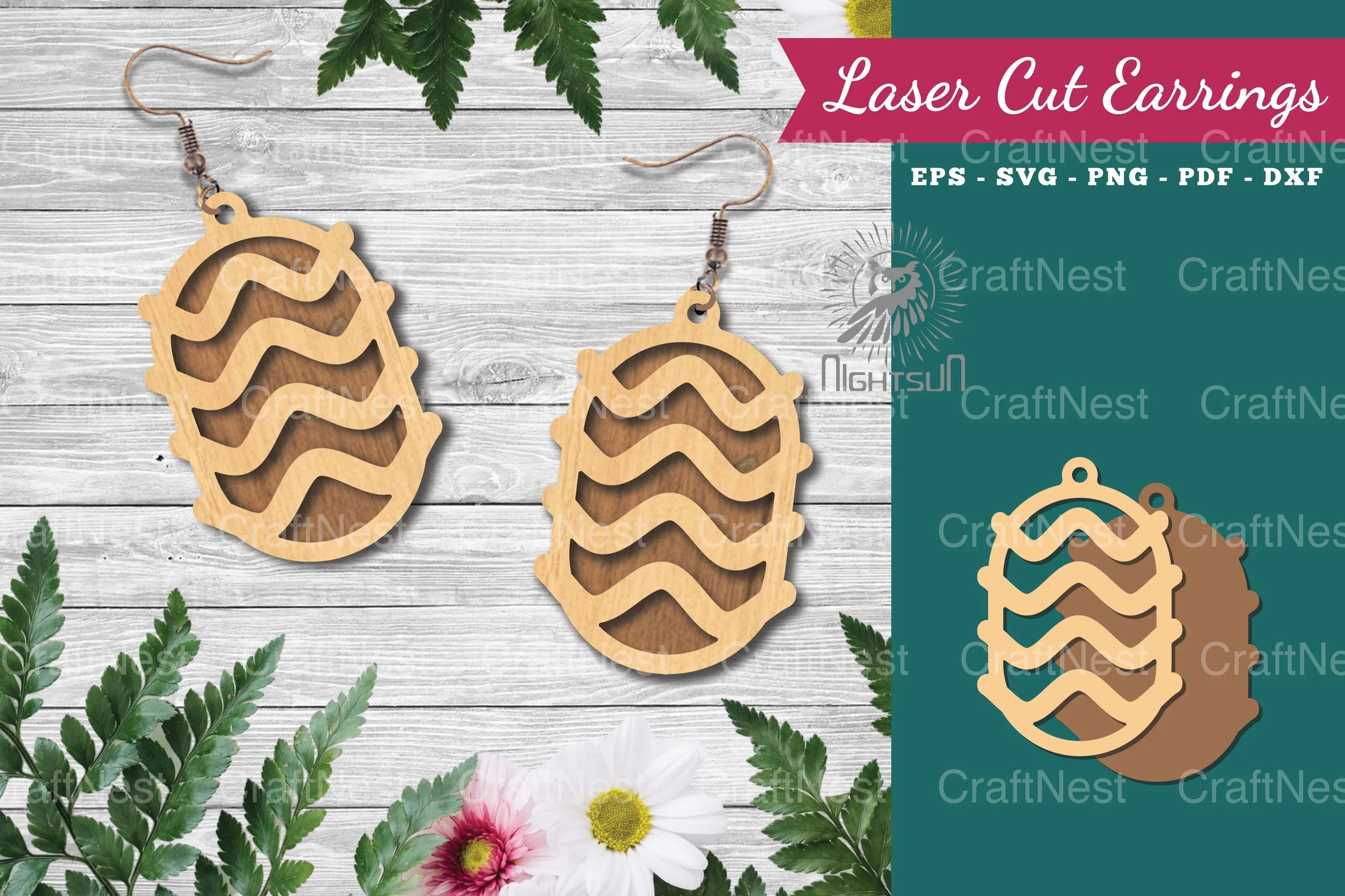 Geometric Laser Cut Earrings Design Bundle - CraftNest - Digital Crafting and Art
