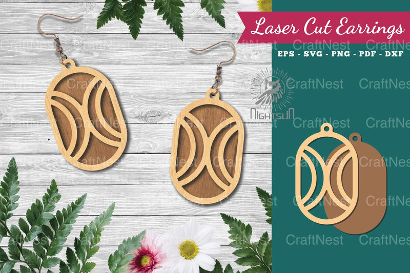 Geometric Laser Cut Earrings Design Bundle - CraftNest - Digital Crafting and Art