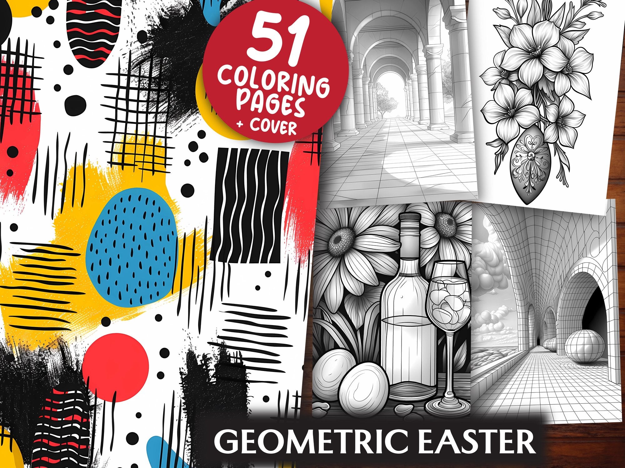 Geometric Easter Coloring Books - CraftNest