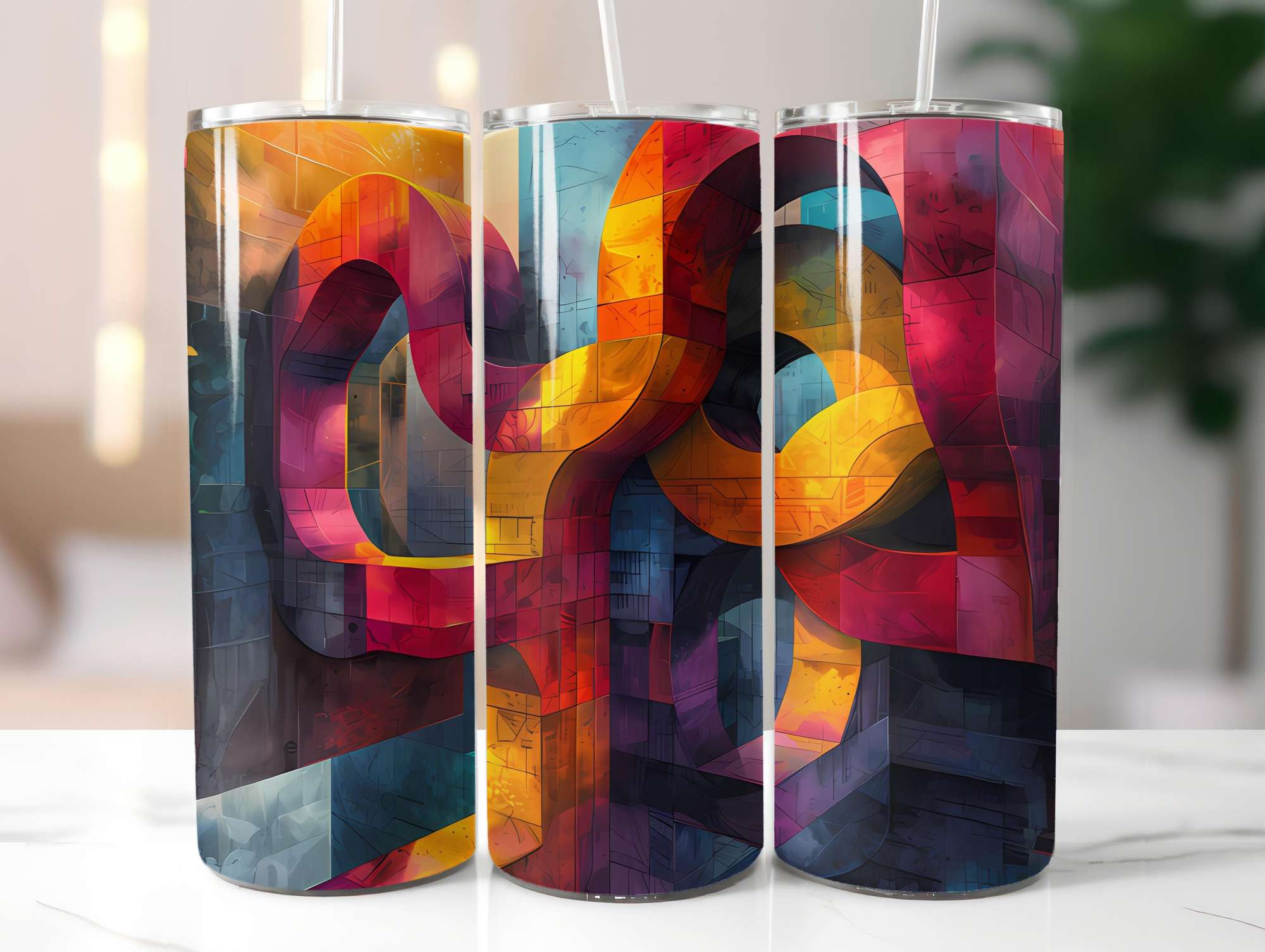 Geometric Summer 5 Tumbler Wrap - CraftNest - Digital Crafting and Art