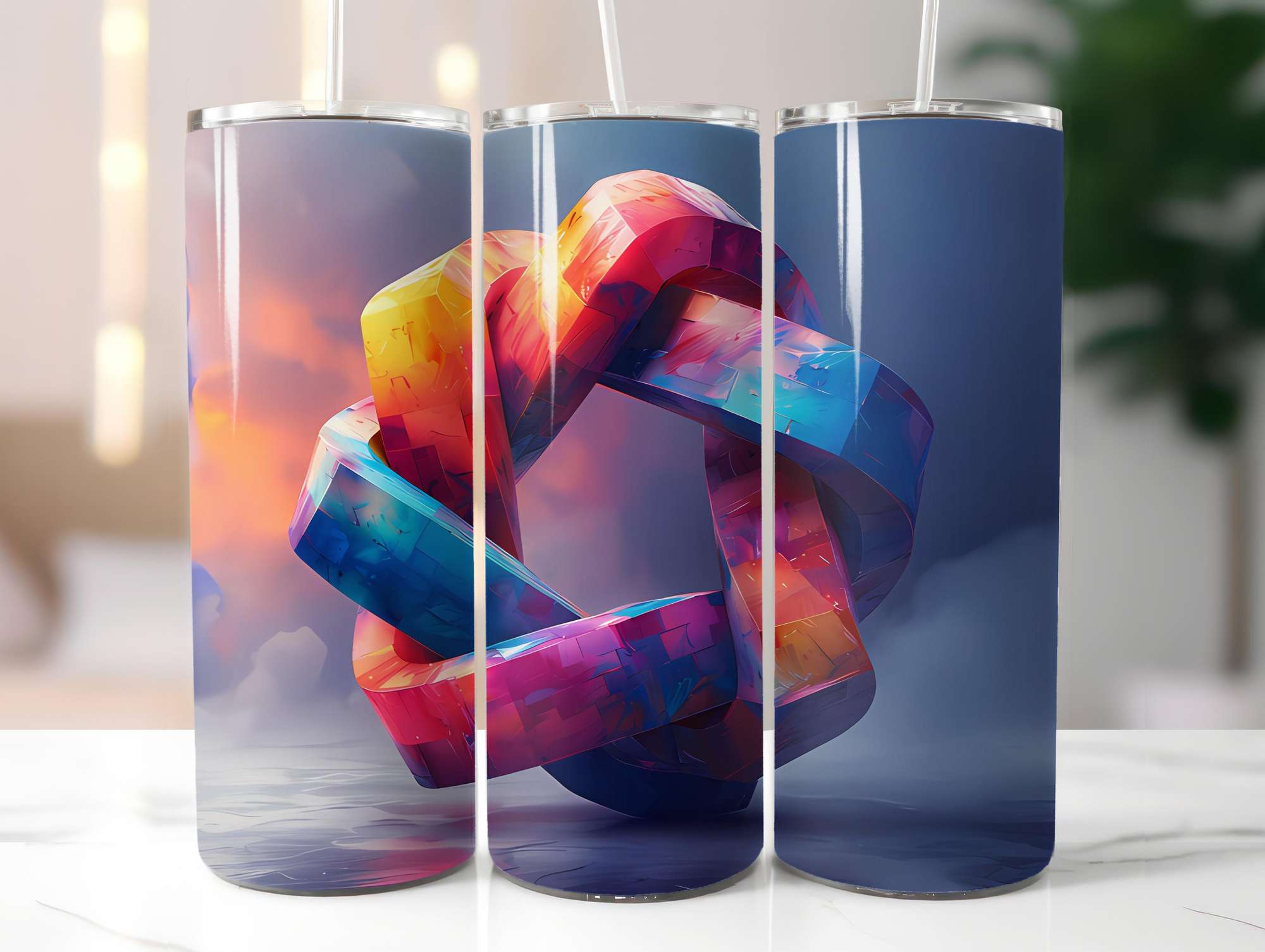 Geometric Summer 3 Tumbler Wrap - CraftNest - Digital Crafting and Art