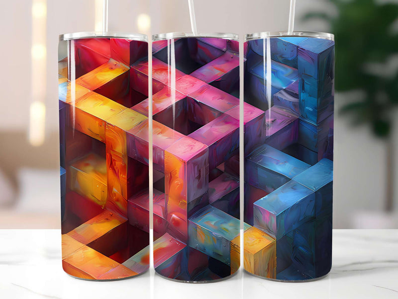 Geometric Summer 5 Tumbler Wrap - CraftNest - Digital Crafting and Art