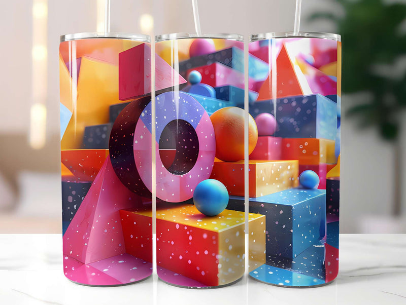 Geometric Summer 3 Tumbler Wrap - CraftNest - Digital Crafting and Art